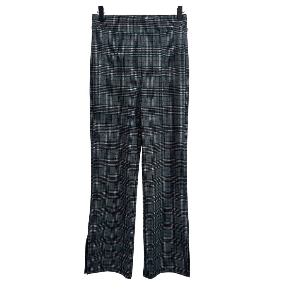 Sincerely Jules Gray Plaid Dress Pants Size Small Straight Leg Stretch Trousers - Picture 2 of 7